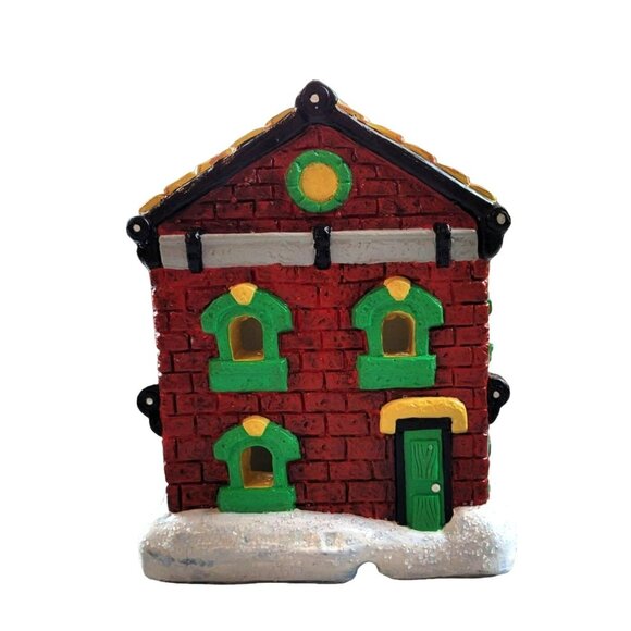 Vintage Christmas Village No 3 Firehouse Ceramic Festive Holiday Decor JH1813200 - Picture 3 of 4